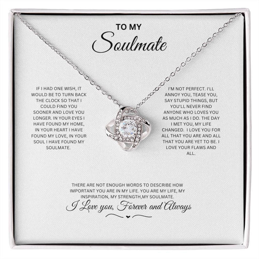To My Soulmate Love Knot Necklace